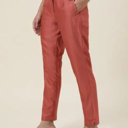 Fabindia Rust Elasticated Pants-picture-28