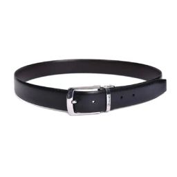BELWABA Black & Brown Formal Reversible Leather Belt for Men-image-98