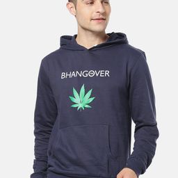 Campus Sutra Men Blue Printed Hooded Sweatshirt-picture-39