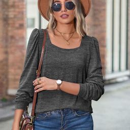 StyleCast Grey Square Neck Solid Top-picture-7
