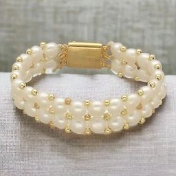 Sri Jagdamba Pearls Zaida 2 Lines Pearl Bracelet for Women & Girls-image-25