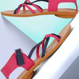 Paragon Women's Pink & Blue Ankle Strap Sandals-image-67