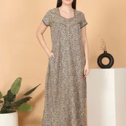 Sweet Dreams Brown Printed Nighty-picture-35
