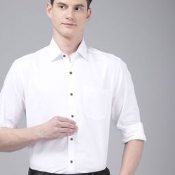 Arrow Men Manhattan Slim Fit Opaque Self Design Textured Formal Shirt-image-101