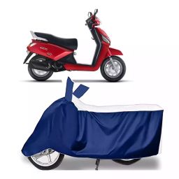 Auto Pearl Bike Cover for Mahindra Gusto Electric BS6 (White & Blue)-image-51