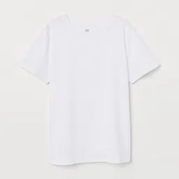 HM Boys White Solid Pure Cotton T-shirt-image-88