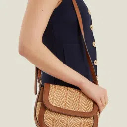 Accessorize London Cream Textured Cross Body Bag-picture-10