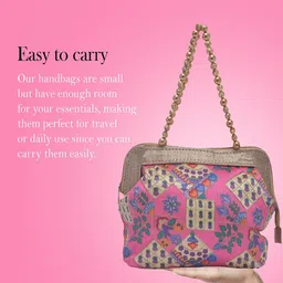 Kuber Industries Checked Structured Handheld Bag image 3