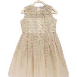 Butterfly Blush Kids Golden Embroidered Dress-image-49