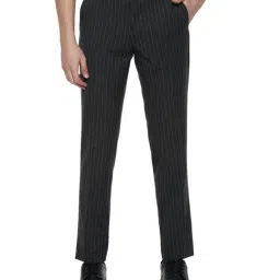 Van Heusen Black Slim Fit Flat Front Trousers-image-46
