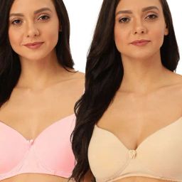 Lady Lyka Multicolor Non Wired Padded T-Shirt Bra (Pack of 2)-picture-8