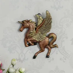 eCraftIndia Decorative Flying Horse Metal Wall Hanging Showpiece-28