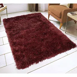 Saral Home Modern Maroon Polyester Carpet - Set of 1-16