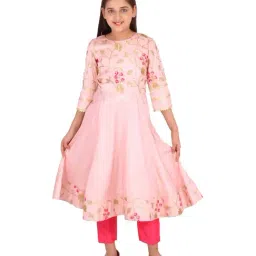 Cutecumber Kids Peach Embellished Kurta & Pants-image-54