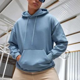 Bewakoof Blue Relaxed Fit Oversized Hooded Sweatshirt-image-20