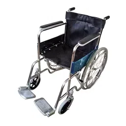 DESCO Standard Chrome Plated Black Wheelchair with Spoke Wheels RPWC 111-picture-28