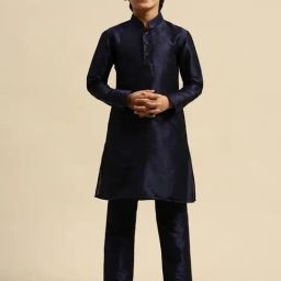 Sanwara Kids Blue Regular Fit Kurta Set-image-72