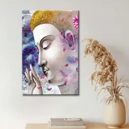 999Store Lord Gautam Buddha Face Multicolor Canvas Framed-Painted Wall Art - Set of 1-39