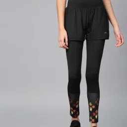 ALCIS Black Printed Tights Cum Shorts-image-70