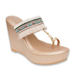 Sole House Women's Gold Toe Ring Wedges-24
