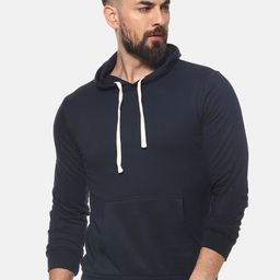 Campus Sutra Men Navy Blue Solid Hooded Sweatshirt-image-99