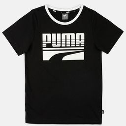 Puma Boys Black Brand Logo Printed T-shirt-image-64