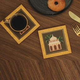 ICRAFT Multicolor Mdf Gajraj Series- Jharonkha Framed Coasters - Set of 2 image 1
