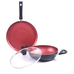Wonderchef Red & Black Aluminium Galaxy 3pcs Cookware Set-18