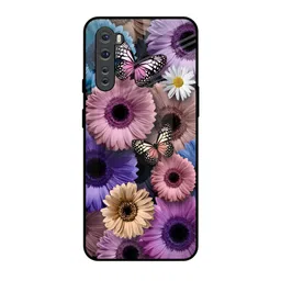 QRIOH Unisex OnePlus Nord Butterfly Garden Impact Resistant Glass Back Case-picture-37