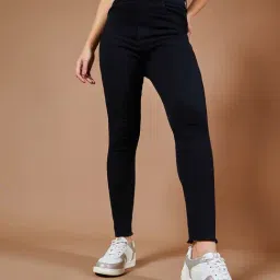 DOLCE CRUDO Black Skinny Fit High Rise Stretchable Jeans-image-85