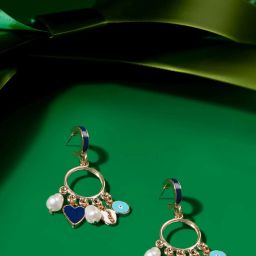 Zaveri Pearls Gold Tone Contemporary Party Wear Charms Drop Earrings-ZPFK16214 image 1