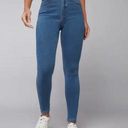 DOLCE CRUDO Blue Skinny Fit High Rise Jeans-picture-1