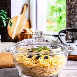 Goodhomes Transparent Glass Serving Casserole with Lid-18