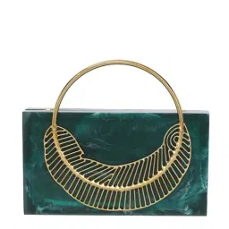 NR by Nidhi Rathi Green Textured Clutch-83