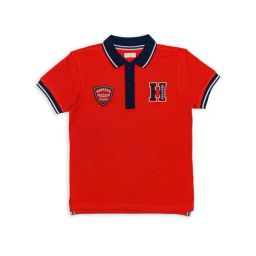 H by Hamleys Kids Red Cotton Applique Polo T-Shirt-image-99