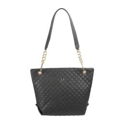 Metro Black Quilted Medium Tote Bag-26