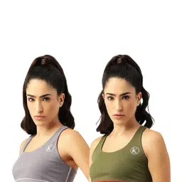 Kotty Lavender & Green Logo Print Sports Bra (Pack of 2)-image-92