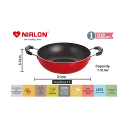 Nirlon Non-Stick Red Aluminium Gas Compatible Cookware Utensils Combo Set - (2.6mm) image 4