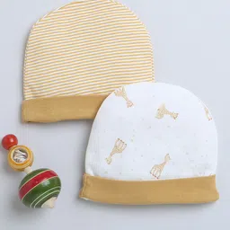BUMZEE Girls Set Of 2 Printed Cotton Beanies-image-81