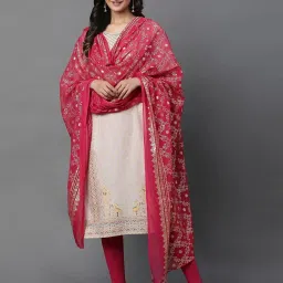 Aurelia Pink Printed Dupatta image 1
