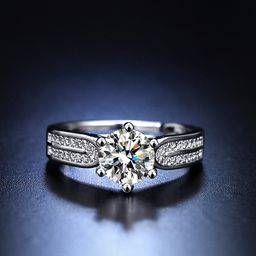 Jewels Galaxy Silver-Plated & AD-Studded Adjustable Finger Ring-43