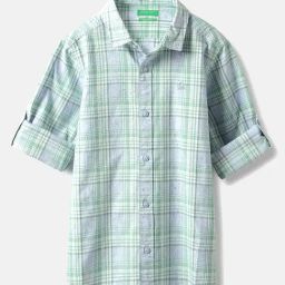 United Colors of Benetton Boys Multicolor Checks Full Sleeves Shirt-picture-15