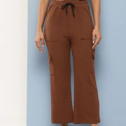 Aarika Brown Nylon Solid Pants-picture-12