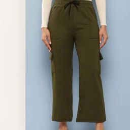 Aarika Green Nylon Solid Pants-image-9