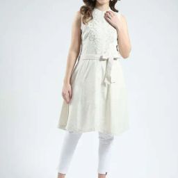 Monte Carlo Beige Linen Regular Fit Embroidered Kurta-picture-40