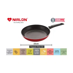 Nirlon Non-Stick Red Aluminium A Flat Bottom & A Single Long H & le Combo set of 4 pieces image 4