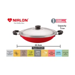 Nirlon Non-Stick Red Aluminium Cookware Combo Set of 2 Piece image 2