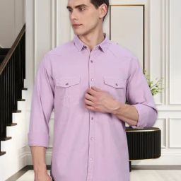 Kuons Avenue Purple Slim Fit Shirt-image-86
