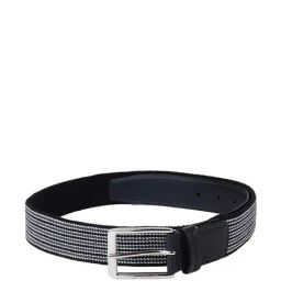 Peter England Black Leather Waist Belt For Men-image-34