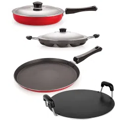 Nirlon Non-Stick Red Aluminium Cookware Combo Set image 1